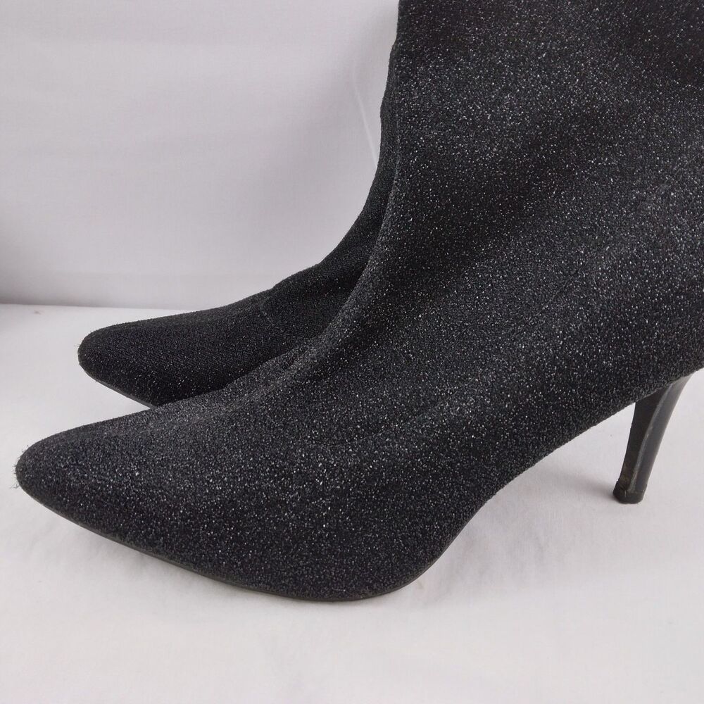 Jones New York Marcia Black Glitter Ankle Boots Witchcore Womens Size 7 - Picture 8 of 14